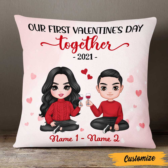 Personalized Couple Icon First Valentine Pillow DB232 87O47 1
