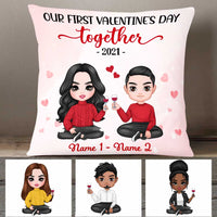 Personalized Couple Icon First Valentine Pillow DB232 87O47 thumb 1