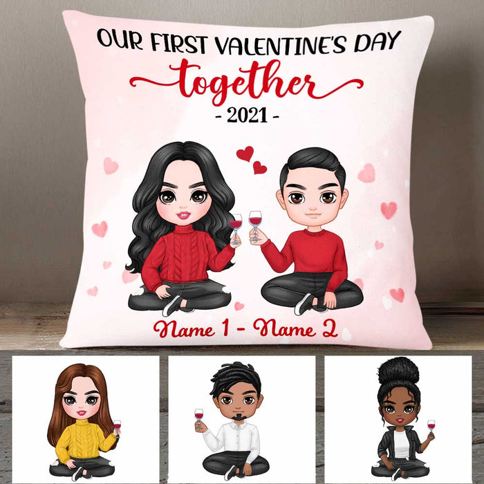 Personalized Couple Icon First Valentine Pillow DB232 87O47 1