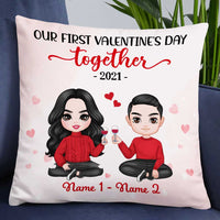 Personalized Couple Icon First Valentine Pillow DB232 87O47 thumb 1