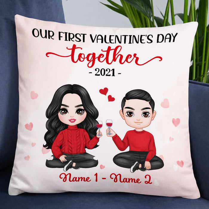 Personalized Couple Icon First Valentine Pillow DB232 87O47 1