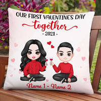 Personalized Couple Icon First Valentine Pillow DB232 87O47 thumb 1