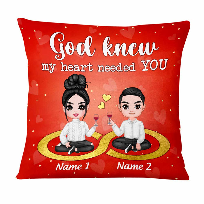 Personalized Couple Icon God Knew Pillow DB233 95O47 1