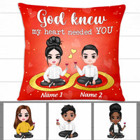 Personalized Couple Icon God Knew Pillow DB233 95O47 thumb 1