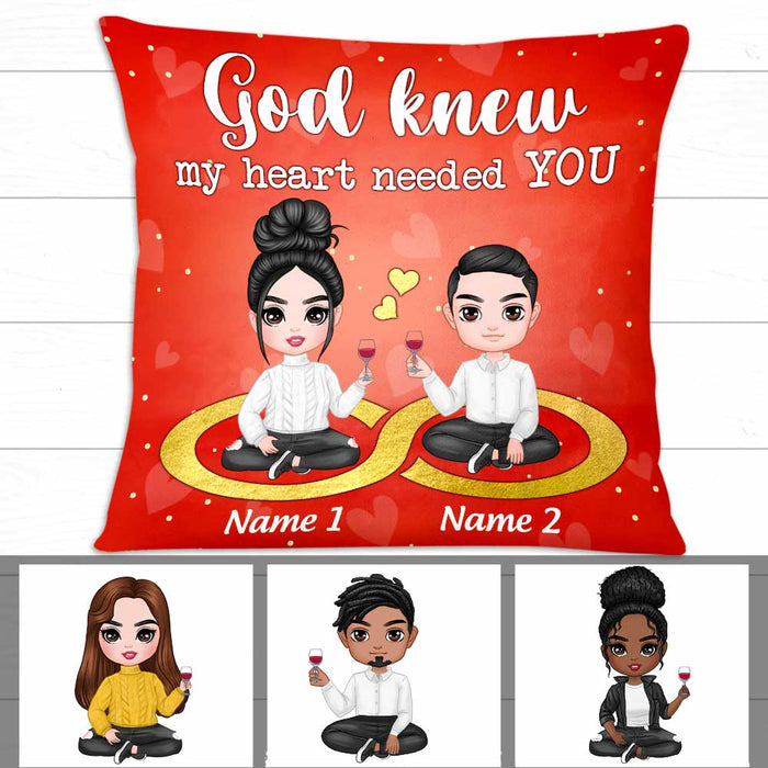 Personalized Couple Icon God Knew Pillow DB233 95O47 1