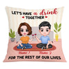 Personalized Couple Icon Drink Together Pillow DB241 95O53 1