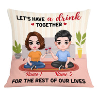 Personalized Couple Icon Drink Together Pillow DB241 95O53 thumb 1