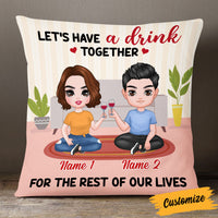 Personalized Couple Icon Drink Together Pillow DB241 95O53 thumb 1