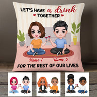 Personalized Couple Icon Drink Together Pillow DB241 95O53 thumb 1