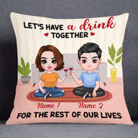 Personalized Couple Icon Drink Together Pillow DB241 95O53 thumb 1