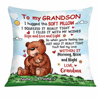 Personalized Bear Grandson Hug This Pillow DB234 95O34 thumb 1