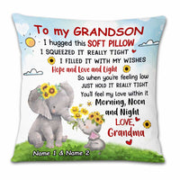 Personalized Elephant Grandson Hug This Pillow DB243 95O23 thumb 1