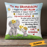 Personalized Elephant Grandson Hug This Pillow DB243 95O23 thumb 1