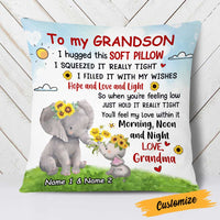 Personalized Elephant Grandson Hug This Pillow DB243 95O23 thumb 1