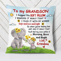 Personalized Elephant Grandson Hug This Pillow DB243 95O23 thumb 1