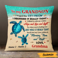 Personalized Turtle Grandson Hug This Pillow DB244 95O47 thumb 1