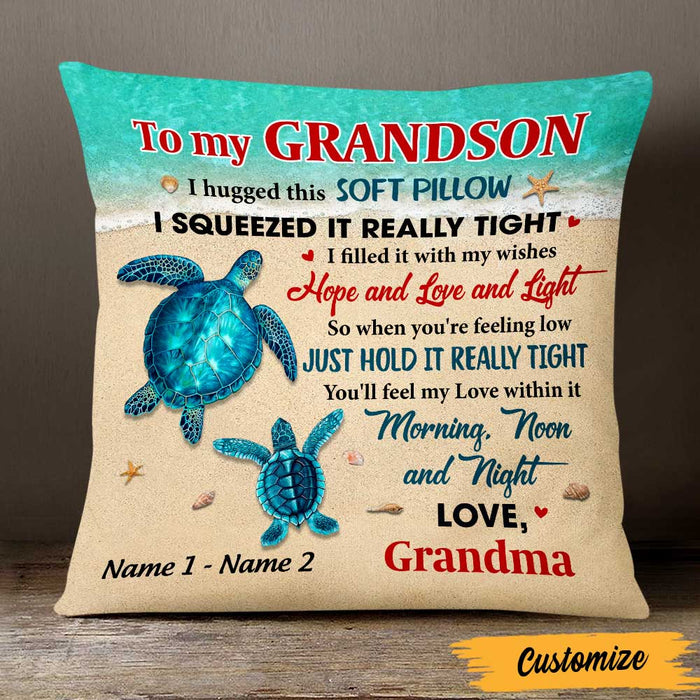 Personalized Gift For Grandson Baby Shark Hug This Pillow 27887 - Famvibe