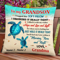 Personalized Turtle Grandson Hug This Pillow DB244 95O47 thumb 1