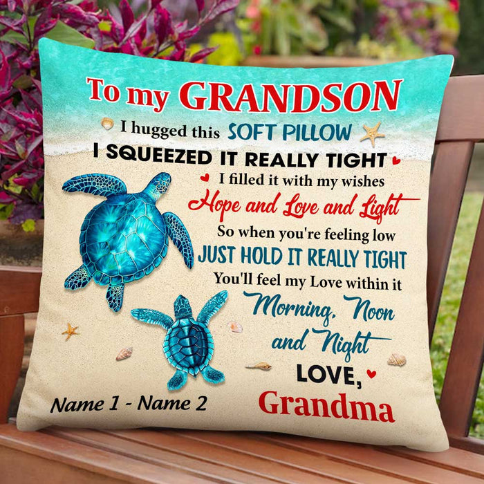 Personalized Turtle Grandson Hug This Pillow DB244 95O47 1