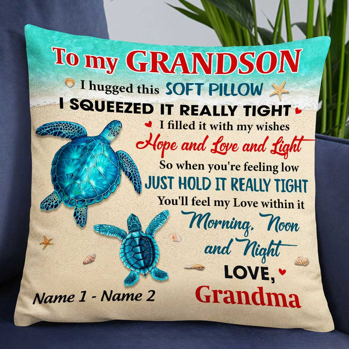 Personalized Gift For Grandson Baby Shark Hug This Pillow 27887 - Famvibe