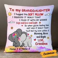 Personalized Mom Grandma Daughter Granddaughter Elephant Hug This Pillow DB241 85O53 thumb 1