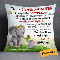Personalized Mom Grandma Daughter Granddaughter Elephant Hug This Pillow DB243 85O24 thumb 1