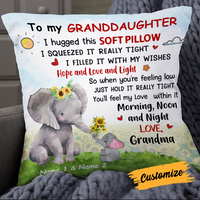 Personalized Mom Grandma Daughter Granddaughter Elephant Hug This Pillow DB243 85O24 thumb 1