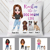 Personalized Rocking The Dog Icon Mom Life Pillow DB244 85O24 thumb 1