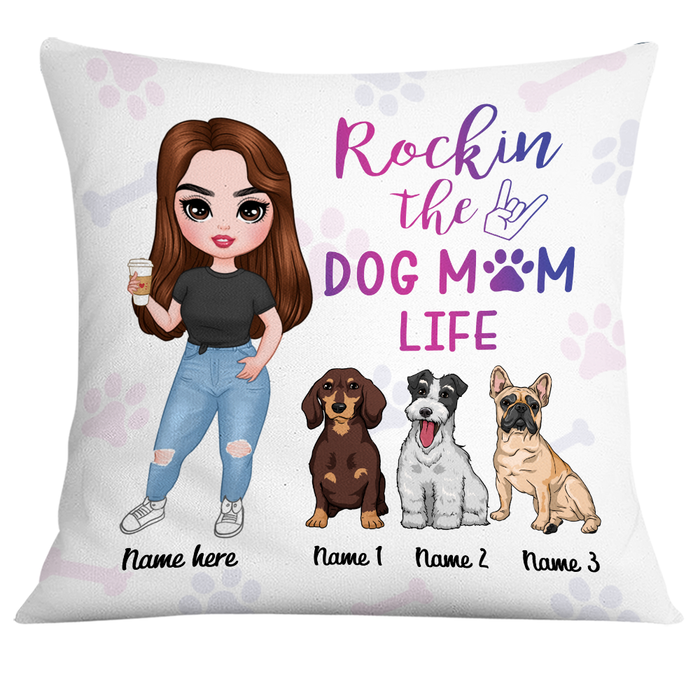 Personalized Rocking The Dog Icon Mom Life Pillow DB244 85O24 1