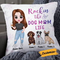 Personalized Rocking The Dog Icon Mom Life Pillow DB244 85O24 thumb 1