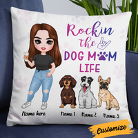 Personalized Rocking The Dog Icon Mom Life Pillow DB244 85O24 thumb 1