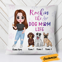 Personalized Rocking The Dog Icon Mom Life Pillow DB244 85O24 thumb 1