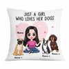 Personalized Just A Girl Who Loves Her Dog Icon Dog Mom Pillow DB245 85O58 1
