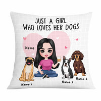 Personalized Just A Girl Who Loves Her Dog Icon Dog Mom Pillow DB245 85O58 thumb 1