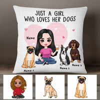 Personalized Just A Girl Who Loves Her Dog Icon Dog Mom Pillow DB245 85O58 thumb 1