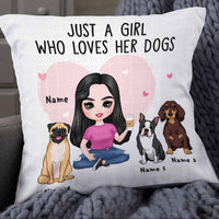 Personalized Just A Girl Who Loves Her Dog Icon Dog Mom Pillow DB245 85O58 thumb 1