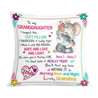 Personalized Elephant Granddaughter Hug This Pillow DB242 87O57 thumb 1