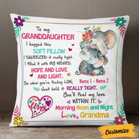 Personalized Elephant Granddaughter Hug This Pillow DB242 87O57 thumb 1