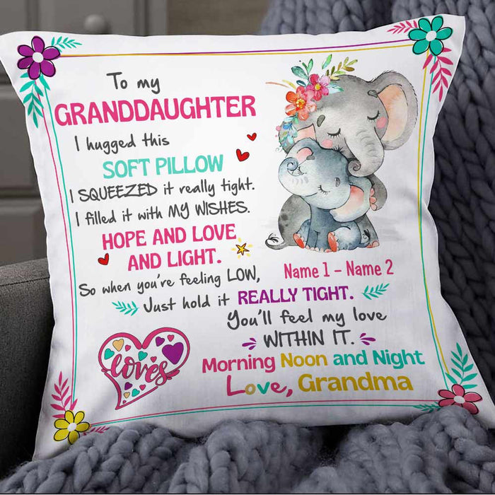 Personalized Elephant Granddaughter Hug This Pillow DB242 87O57 1