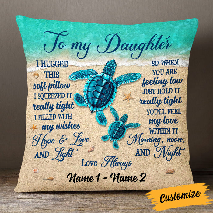 Personalized Hug This Pillow Daughter Turtle DB246 26O53 1
