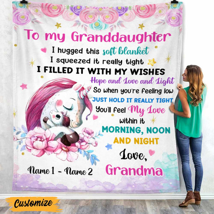 Personalized Unicorn Grandma Granddaughter Blanket NB161 24O47 1