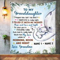 Personalized Mom Grandma Son Grandson Daughter Granddaughter Elephant Birth Annoucement Blanket NB171 24O47 thumb 1