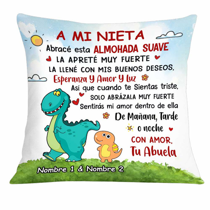 Personalized To Grandson Spanish Dinosaur Pillow DB235 95O34 1