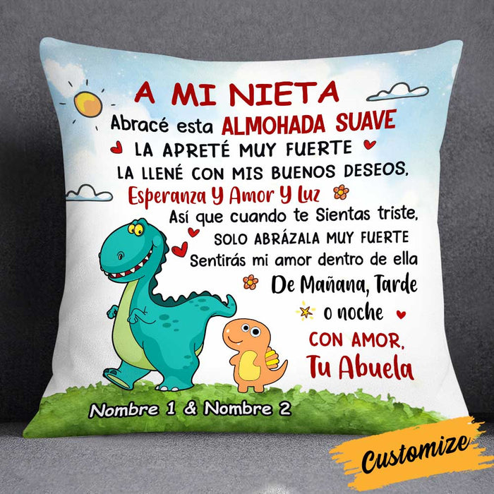 Personalized To Grandson Spanish Dinosaur Pillow DB235 95O34 1