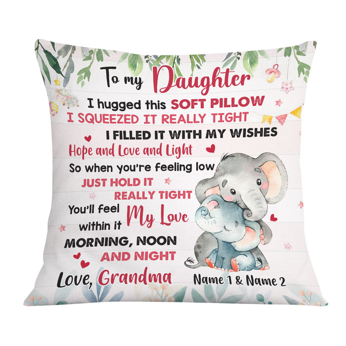Personalized Elephant Daughter Hug This Pillow DB241 23O36 1