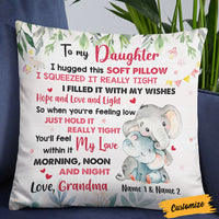 Personalized Elephant Daughter Hug This Pillow DB241 23O36 thumb 1