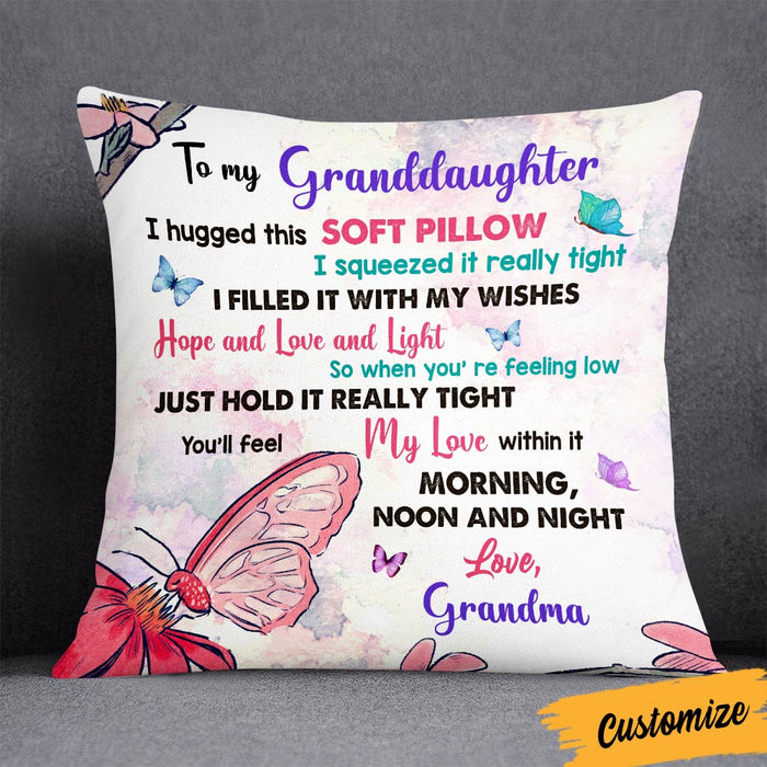 Personalized Butterfly Granddaughter Hug This Pillow DB251 23O36 1