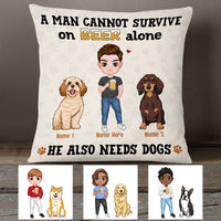 Personalized Dog Icon Man Needs Beer Pillow DB252 23O53 thumb 1
