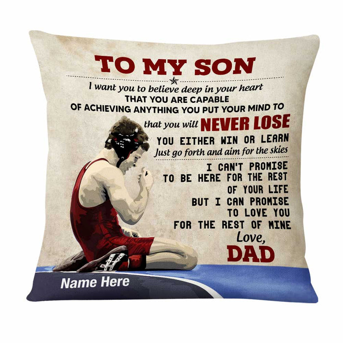 Personalized Wrestling Dad To My Son Pillow DB251 95O47 1