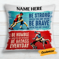 Personalized Wrestling Strong Brave Humble Pillow DB253 95O24 thumb 1